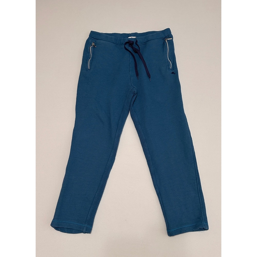 Tommy Bahama Mens Blue Textured Lounge Jogger Pants Size Large Zipper Pockets